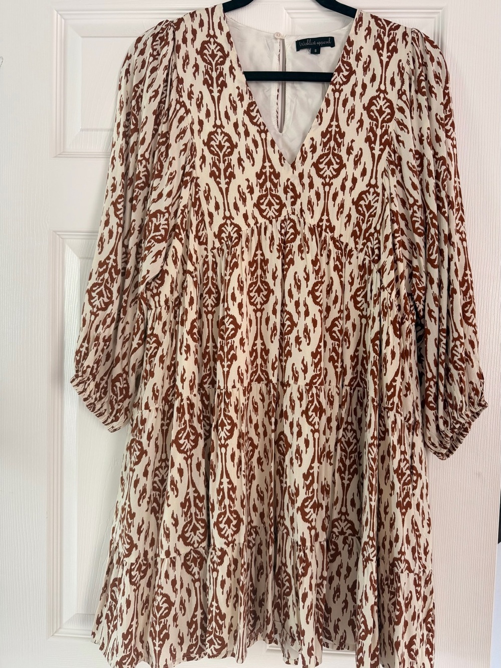 Wishlist Cream and Rust Printed dress